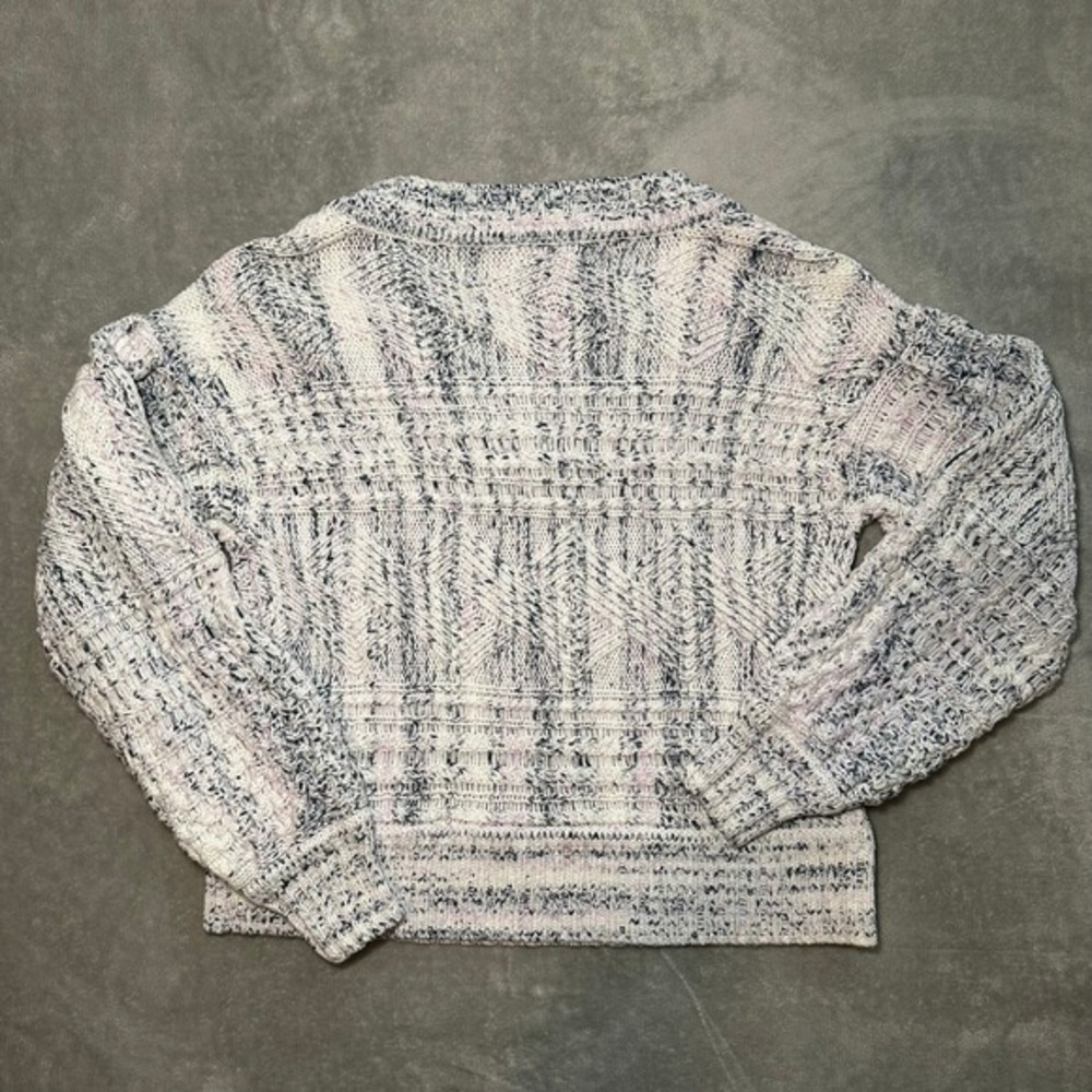 Joie Sydnee Sweater Women Size XS Porcelain Marled Knit V Neck Balloon Sleeve - Picture 3 of 12